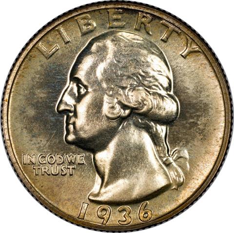 Picture of 1936 WASHINGTON 25C PR67 