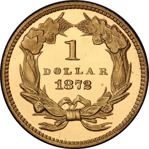 Picture of 1872 GOLD G$1, TYPE 3 PR66 Deep Cameo