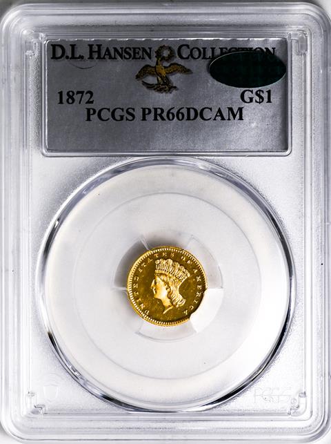 Picture of 1872 GOLD G$1, TYPE 3 PR66 Deep Cameo