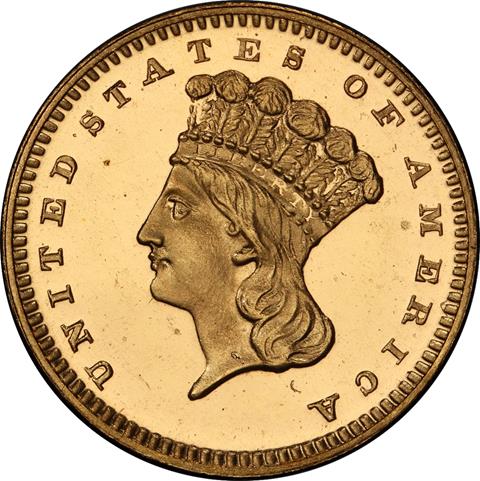 Picture of 1872 GOLD G$1, TYPE 3 PR66 Deep Cameo