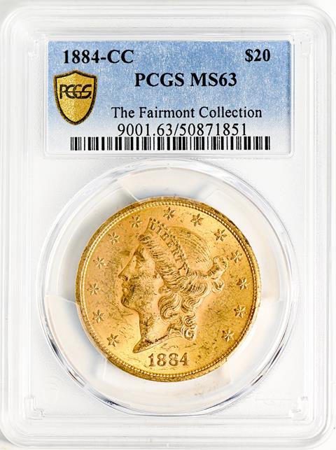 Picture of 1884-CC LIBERTY HEAD $20 MS63 