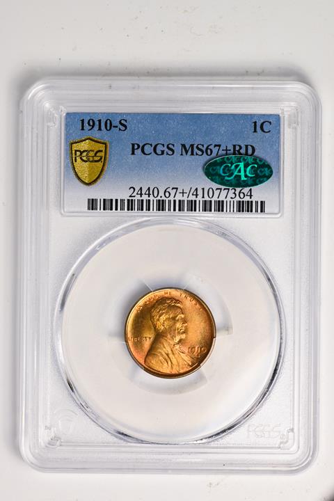 Picture of 1910-S LINCOLN BRONZE 1C MS67+ Red