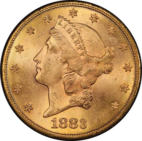 Picture of 1883-S LIBERTY HEAD $20 MS64 