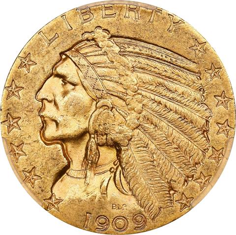 Picture of 1909-O INDIAN HEAD $5 MS62 