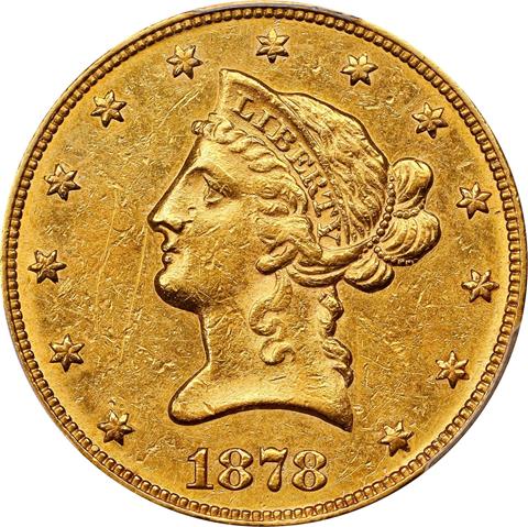 Picture of 1878-CC LIBERTY HEAD $10 AU53+ 