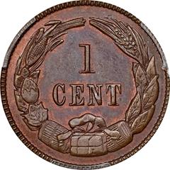 Picture of 1861 CONFEDERATE 1C RESTRIKE, COPPER PR64 Brown