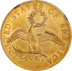 Picture of 1795 DRAPED BUST $10, 13 LEAVES, SMALL EAGLE MS55 