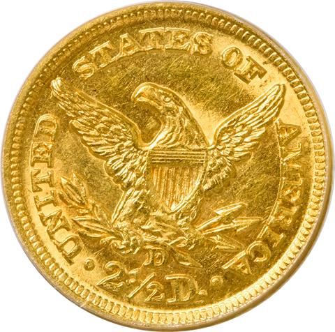 Picture of 1859-D LIBERTY HEAD $2.5 MS62 