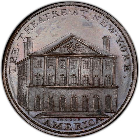 Picture of 1797 NEW YORK THEATRE PENNY PR64+ Brown