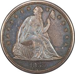 Picture of 1859 LIBERTY SEATED S$1, NO MOTTO PR65 