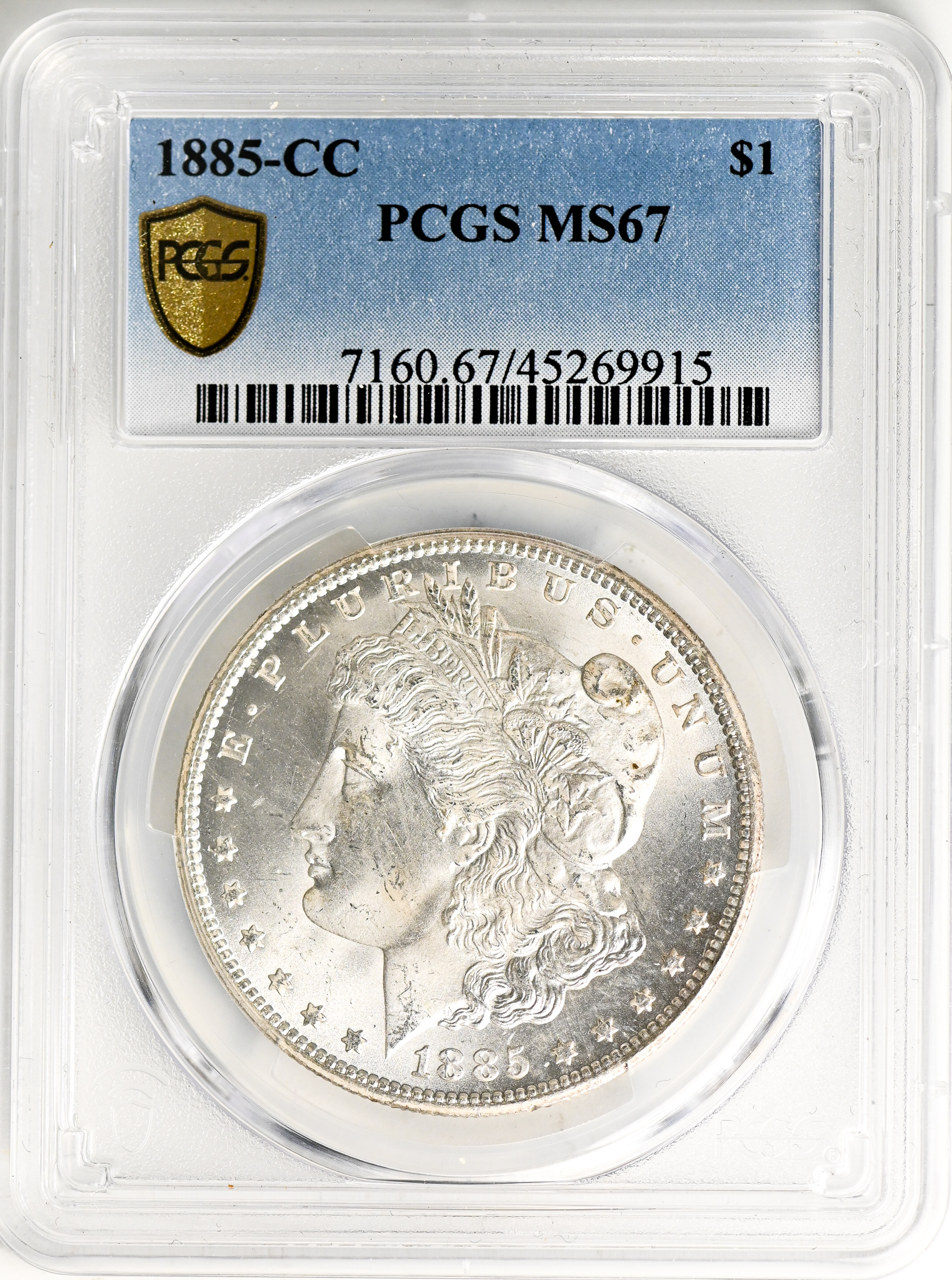 1885-CC MORGAN S$1 PCGS MS67