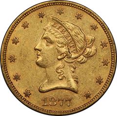 Picture of 1877-S LIBERTY HEAD $10 AU58 