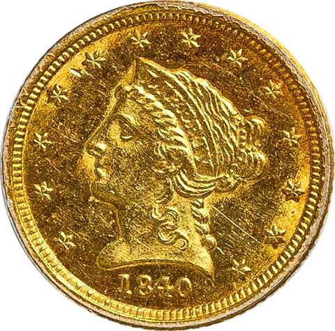 Picture of 1840-C LIBERTY HEAD $2.5 MS61 