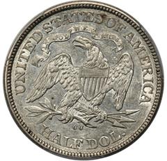 Picture of 1870-CC LIBERTY SEATED 50C, MOTTO AU53 