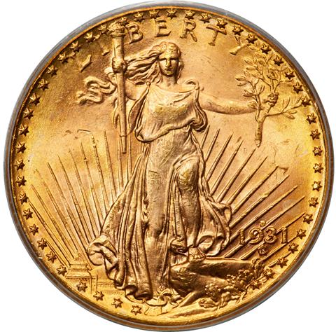 Picture of 1931-D ST. GAUDENS $20 MS65 