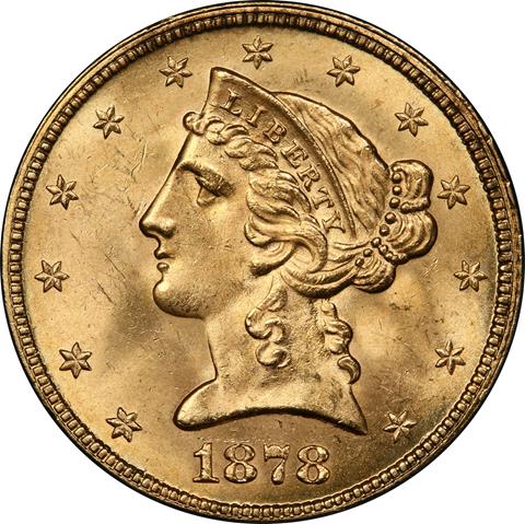 Picture of 1878 LIBERTY $5 MS65 