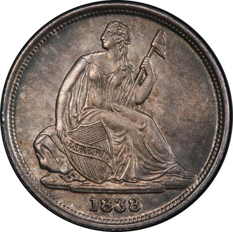 Picture of 1838-O LIBERTY SEATED 10C, NO STARS MS64+ 