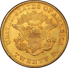 Picture of 1856 LIBERTY HEAD $20 AU55 