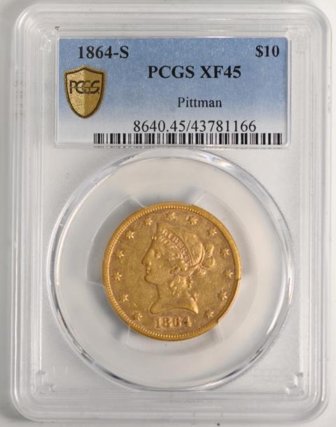 Picture of 1864-S LIBERTY HEAD $10 XF45 