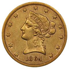 Picture of 1864-S LIBERTY HEAD $10 XF45 