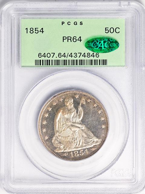 Picture of 1854 LIBERTY SEATED 50C, ARROWS PR64 