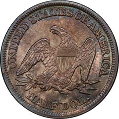 Picture of 1846 LIBERTY SEATED 50C, 6/HORIZONTAL 6 MS64+ 