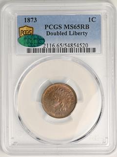 1873 INDIAN BRONZE 1C PCGS MS65