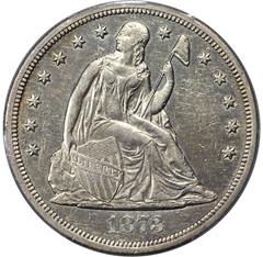 Picture of 1873-CC LIBERTY SEATED S$1, SEATED AU55 