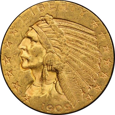 1909-O INDIAN HEAD $5
