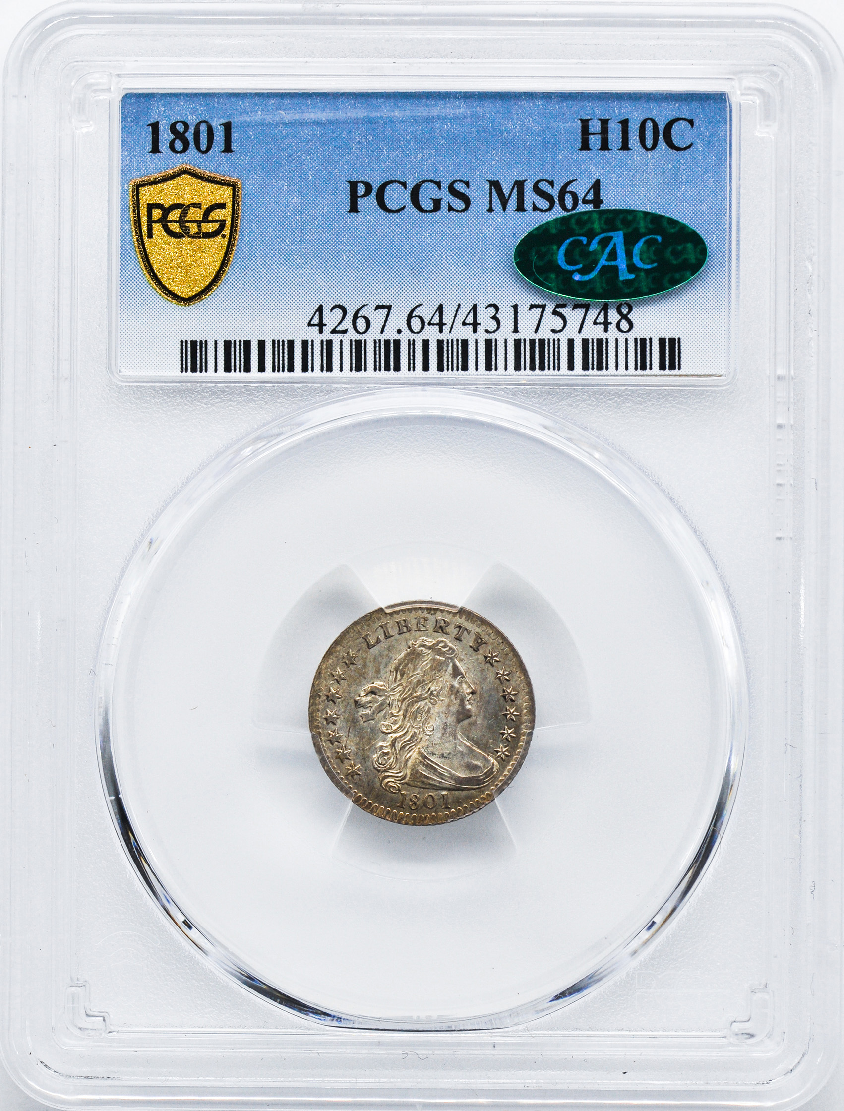 アンティークコイン 硬貨 1801 H10c PCGS AU55 ex: ハンセン